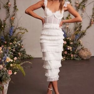 V. Chapman, Fiorenza Dress, White, Size 4